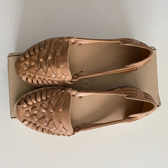 NIB NEW NIsolo Women's Hurrache Tan Brown Leather Sandal 7.5 - Picture 4 of 6